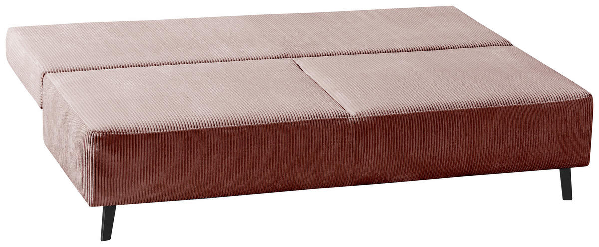 KANAPÉÁGY textil rózsaszín  - fekete/rózsaszín, Modern, textil/fém (193/85/88cm) - Novel