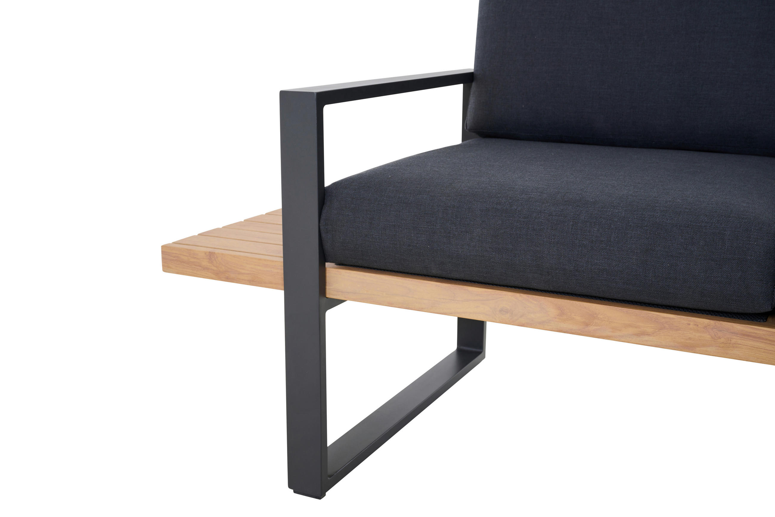 LOUNGEGARNITUR Aluminium  - Anthrazit/Teakfarben, Basics, Textil/Metall (73,5/78,5/155cm) - Siena Garden