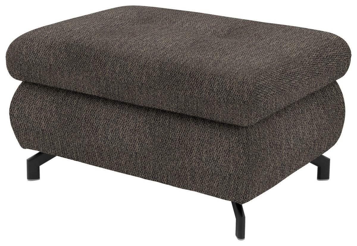 ECKSOFA in Chenille Fango  - Fango/Schwarz, Design, Textil/Metall (220/310cm) - Beldomo Style