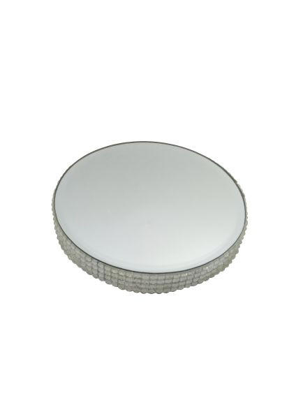 KERZENTELLER - Silberfarben, Design, Glas/Holzwerkstoff (13cm) - Ambia Home