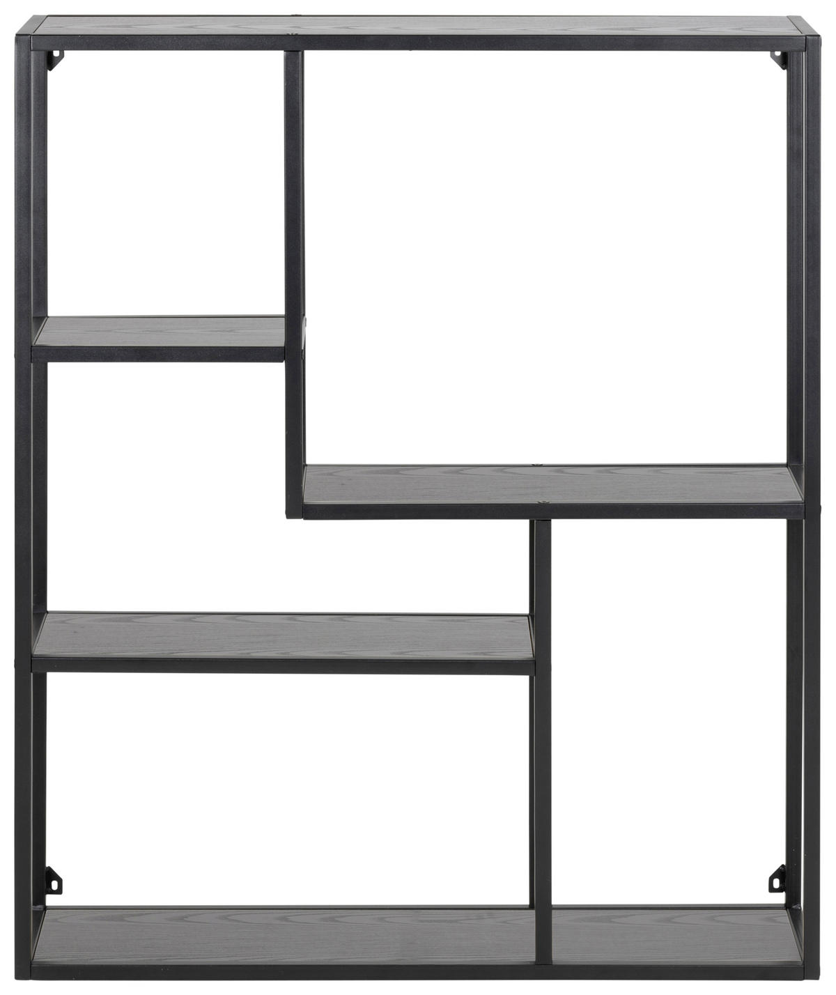 VÄGGHYLLPLAN 75,0/91,0/20,0 cm  - svart, Modern, metall/trämaterial (75,0/91,0/20,0cm) - Best Price
