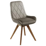 STUHL  in Lederlook (vegan) Holz, Textil  - Taupe/Eichefarben, KONVENTIONELL, Holz/Textil (58/87/64,5cm) - Linea Natura