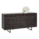 SIDEBOARD 160/79/44 cm  - Dunkelbraun/Schwarz, Trend, Holz/Metall (160/79/44cm) - Ambia Home