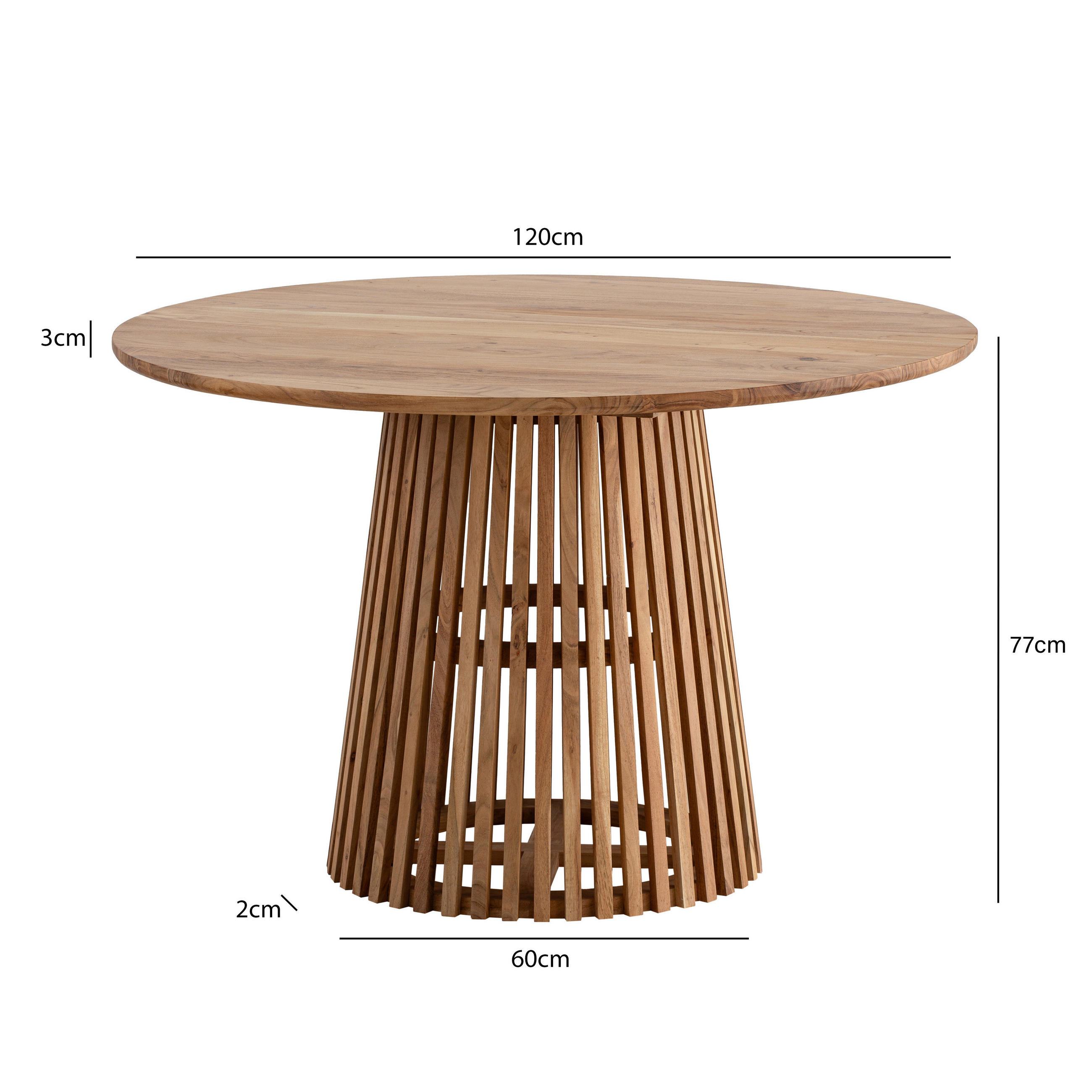 ESSTISCH in Holz 120/120/77 cm  - Akaziefarben, Design, Holz (120/120/77cm) - Livetastic