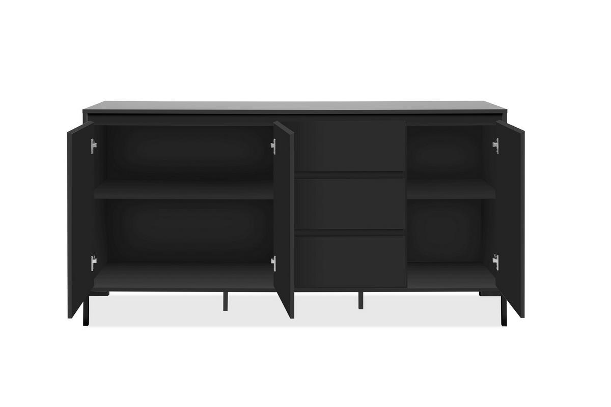 SIDEBOARD  170/87/40 cm 3 Schublade(n)  - Schwarz, Design, Holzwerkstoff/Metall (170/87/40cm) - MID.YOU