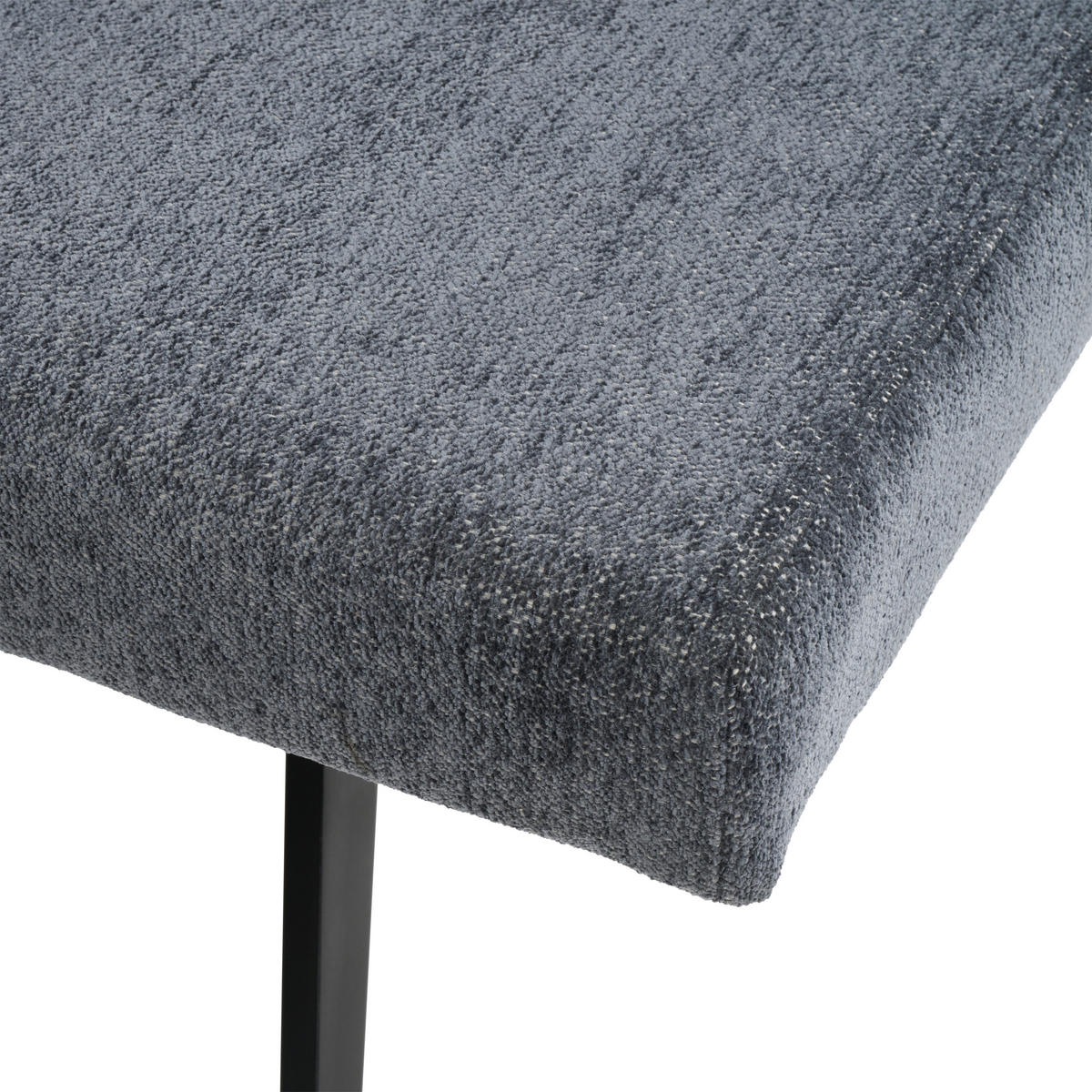 ECKBANK Metall, Textil Dunkelgrau  - Dunkelgrau/Schwarz, Konventionell, Textil/Metall (190/150cm) - MID.YOU