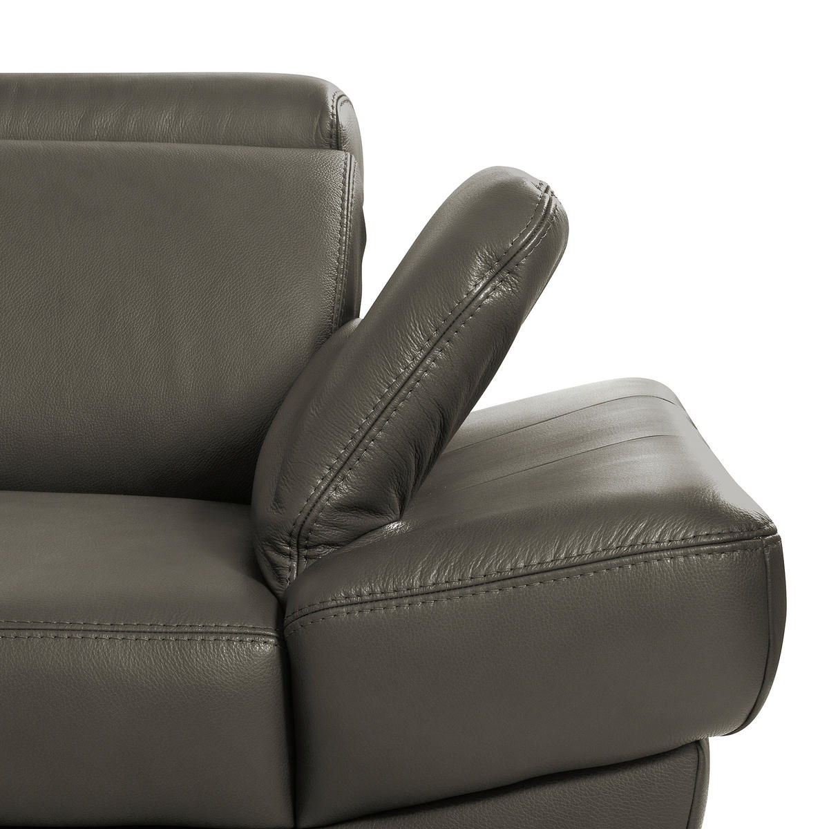 ECKSOFA  in Lederlook Echtleder Schlammfarben  - Schlammfarben/Schwarz, Design, Leder/Textil (211/264cm) - Livetastic