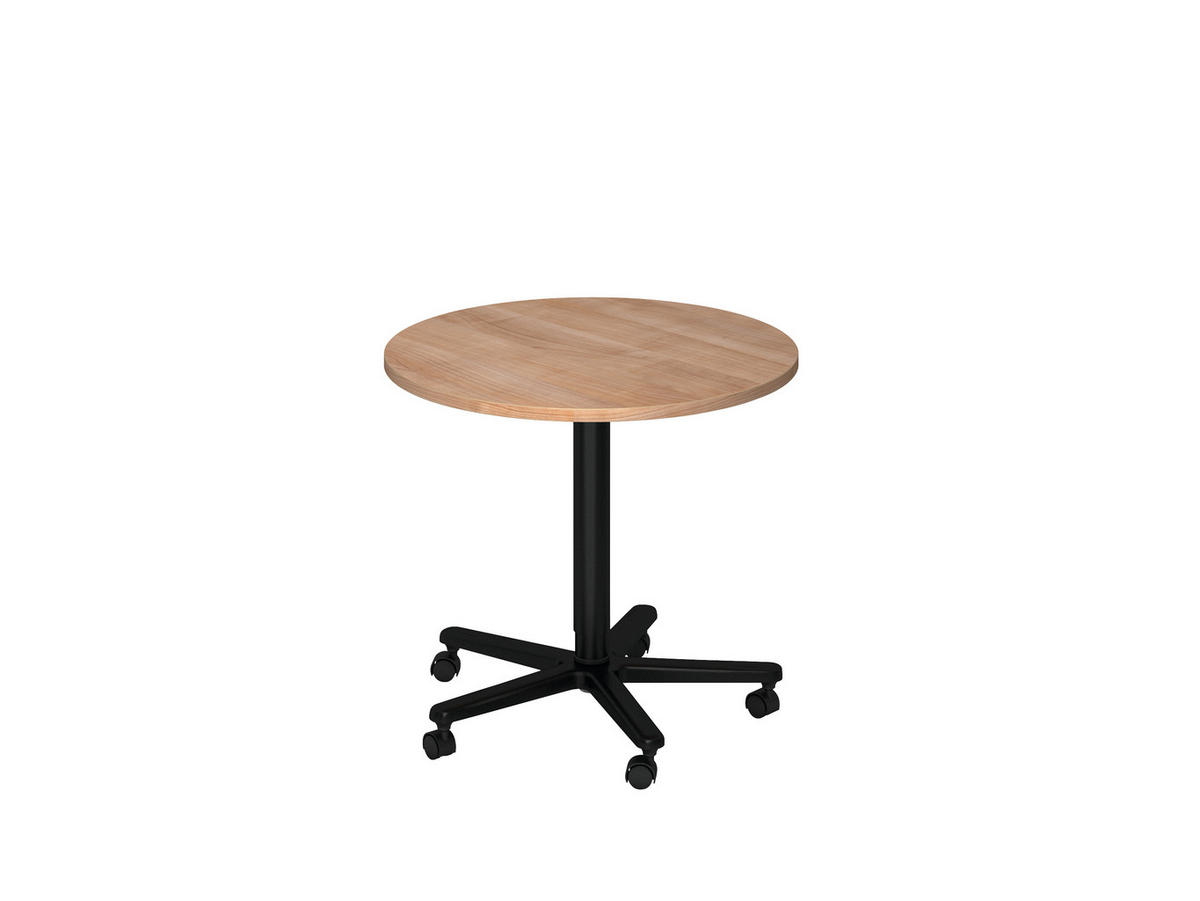 STEHTISCH 80/80/72-114 cm  - Nussbaumfarben/Schwarz, KONVENTIONELL, Holzwerkstoff/Metall (80/80/72-114cm) - Venda