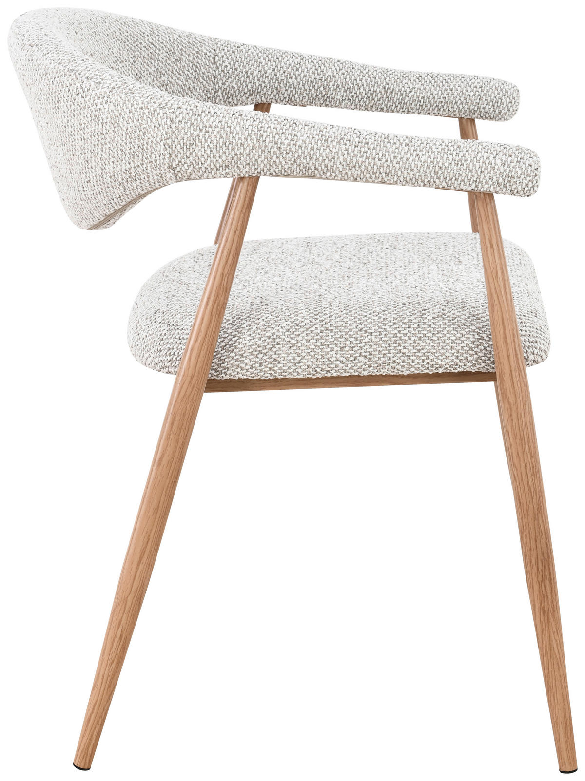 ARMLEHNSTUHL  Stoffauswahl Bouclé  Eichefarben, Hellgrau  - Eichefarben/Hellgrau, Design, Textil/Metall (58/78/60cm) - Lomoco