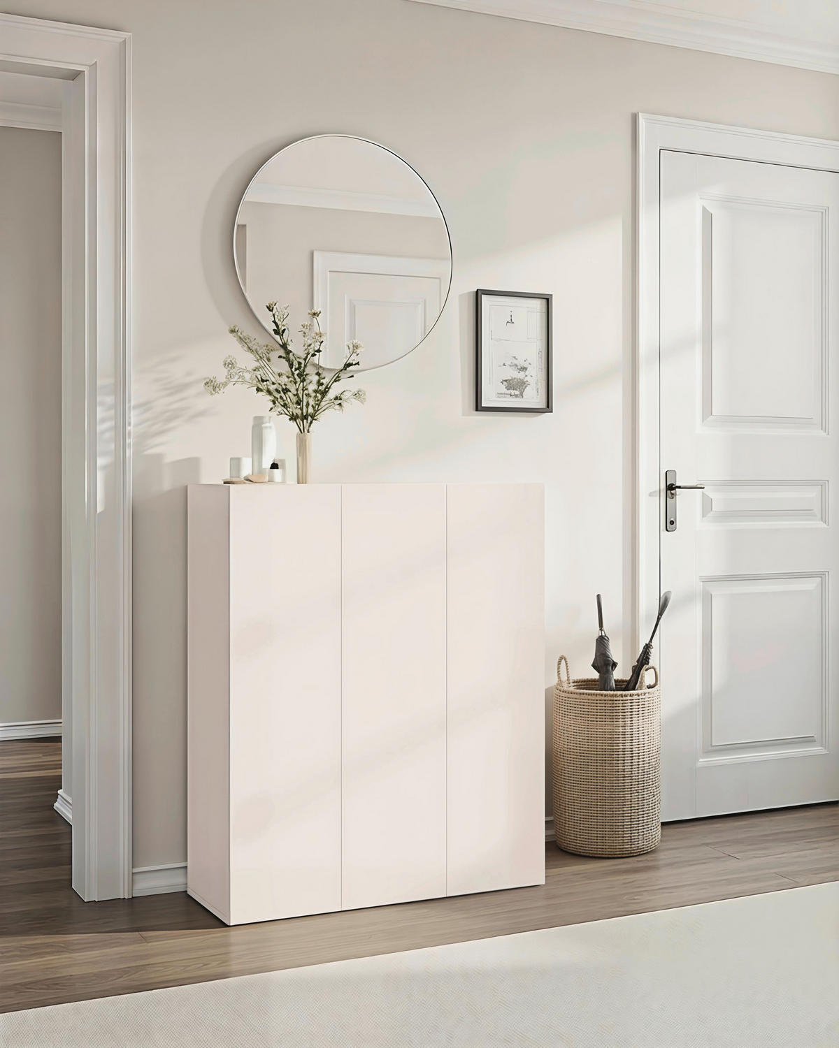 SCHUHSCHRANK Eichefarben, Kaschmir  - Kaschmir/Eichefarben, Design, Holzwerkstoff/Kunststoff (94/114/35cm) - MID.YOU