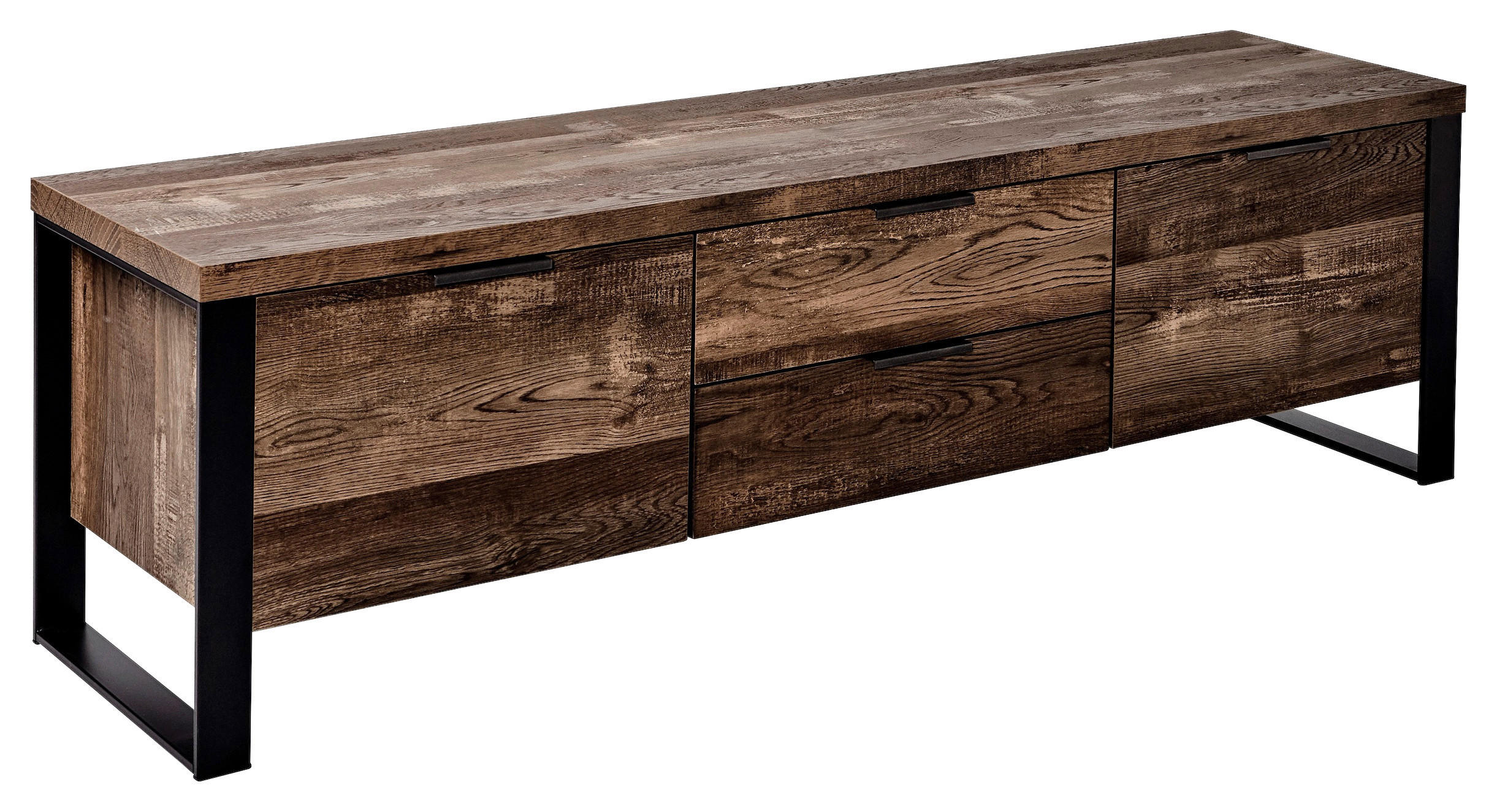 TV-ELEMENT 152,4/45/39,5 cm  - Eichefarben/Schwarz, Design, Holzwerkstoff/Metall (152,4/45/39,5cm)