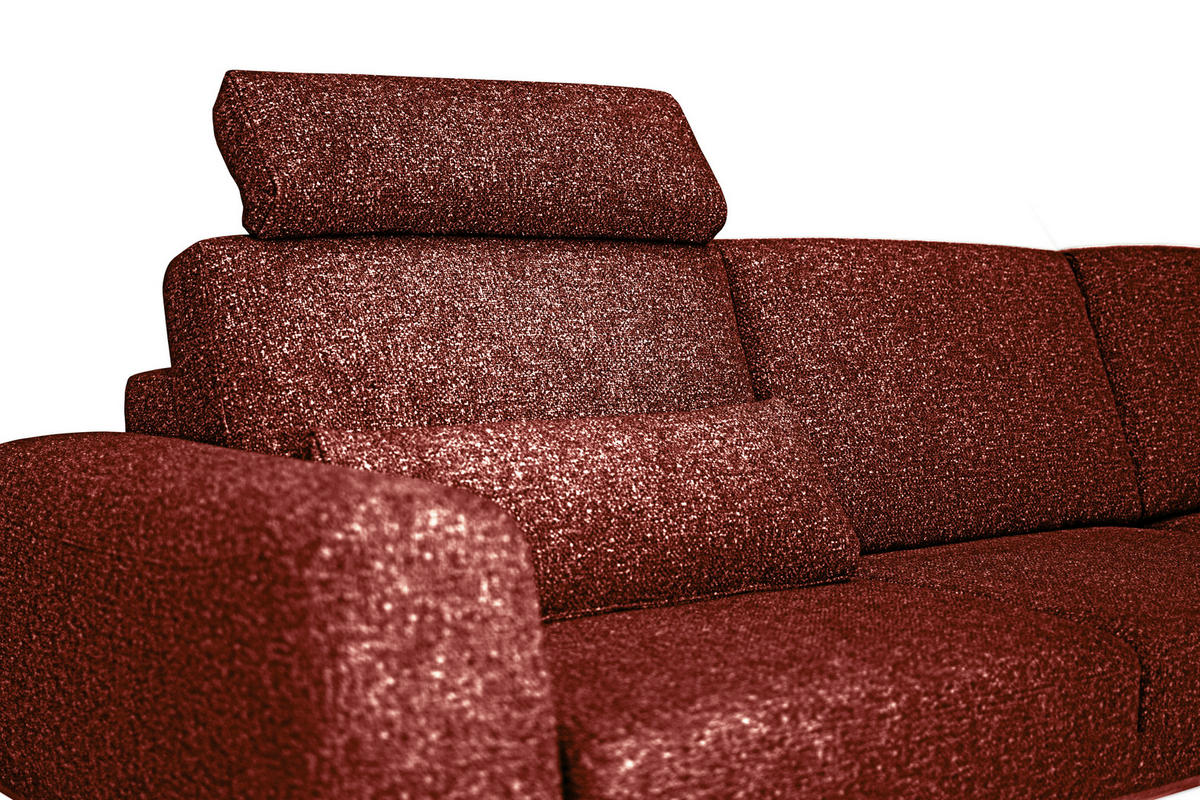 ECKSOFA in Struktur Rostfarben  157/262 cm  - Rostfarben/Schwarz, Design, Textil/Metall (157/262cm) - Novel
