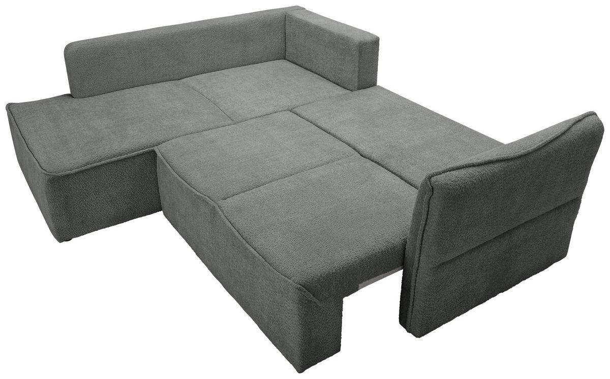 ECKSOFA in Chenille Grau  - Schwarz/Grau, Konventionell, Kunststoff/Textil (193/233cm) - Carryhome