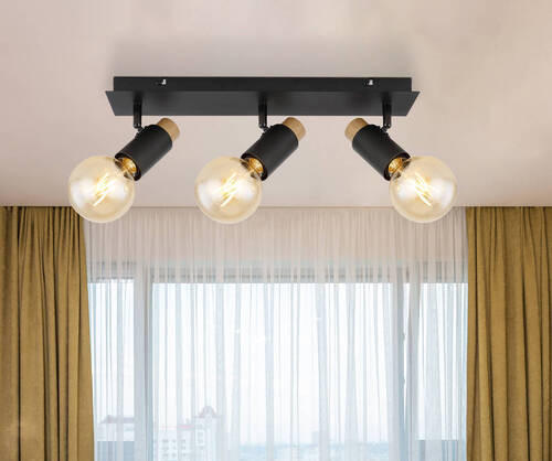 SPOTLIGHT Matti 48,5/8/14,5 cm   - svart/mörkbrun, Design, metall/trä (48,5/8/14,5cm) - Globo