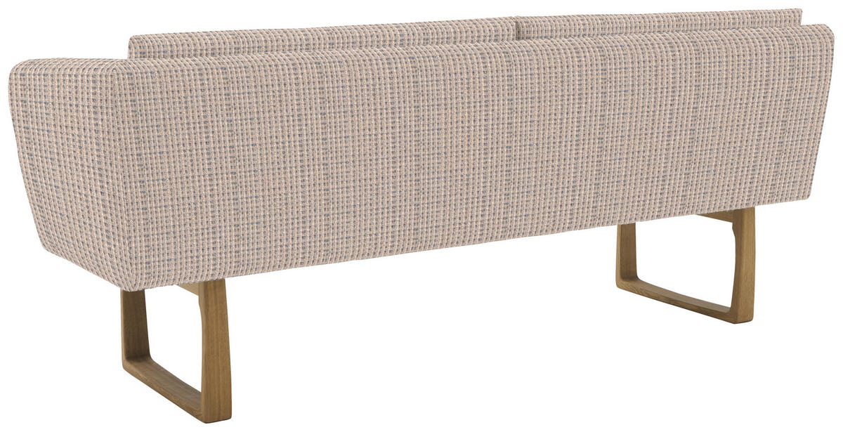 SITZBANK 224/91/69 cm Flachgewebe Hellgrau massiv Holz  - Eichefarben/Hellgrau, Design, Holz/Textil (224/91/69cm) - Valnatura