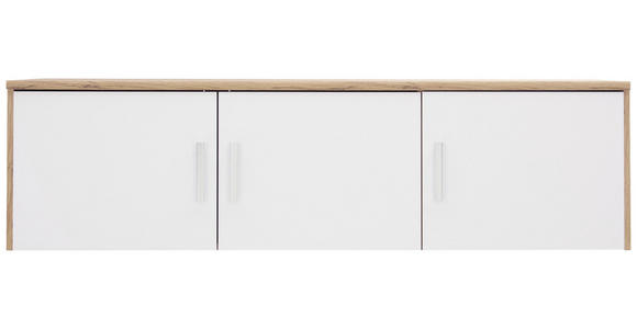 AUFSATZSCHRANK 157/43/54 cm  - Silberfarben/Eiche Wotan, Basics, Holzwerkstoff/Kunststoff (157/43/54cm) - Xora