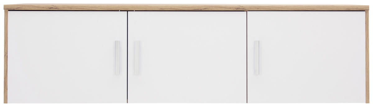 AUFSATZSCHRANK 157/43/54 cm   - Weiss/Silberfarben, Konventionell, Holzwerkstoff/Kunststoff (157/43/54cm) - Xora
