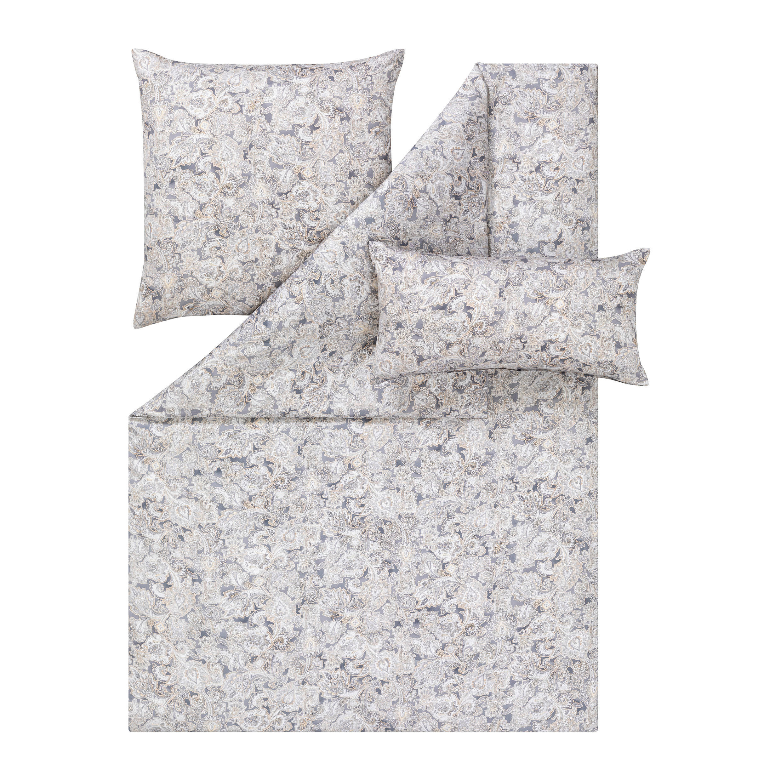 BETTWÄSCHESET 2-teilig Franziska 160/210 cm  - Graphitfarben, Basics, Textil (160/210cm) - Estella