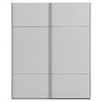 SCHWEBETÜRENSCHRANK  in Grau  - Chromfarben/Grau, KONVENTIONELL, Holzwerkstoff/Metall (201/223/68cm) - Novel