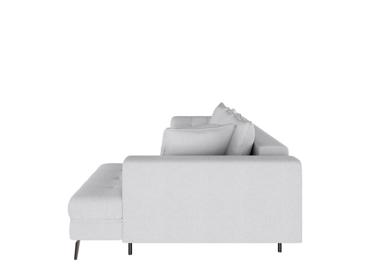 ECKSOFA in Webstoff Hellgrau  - Hellgrau/Schwarz, Modern, Textil/Metall (279/177cm) - Stylife