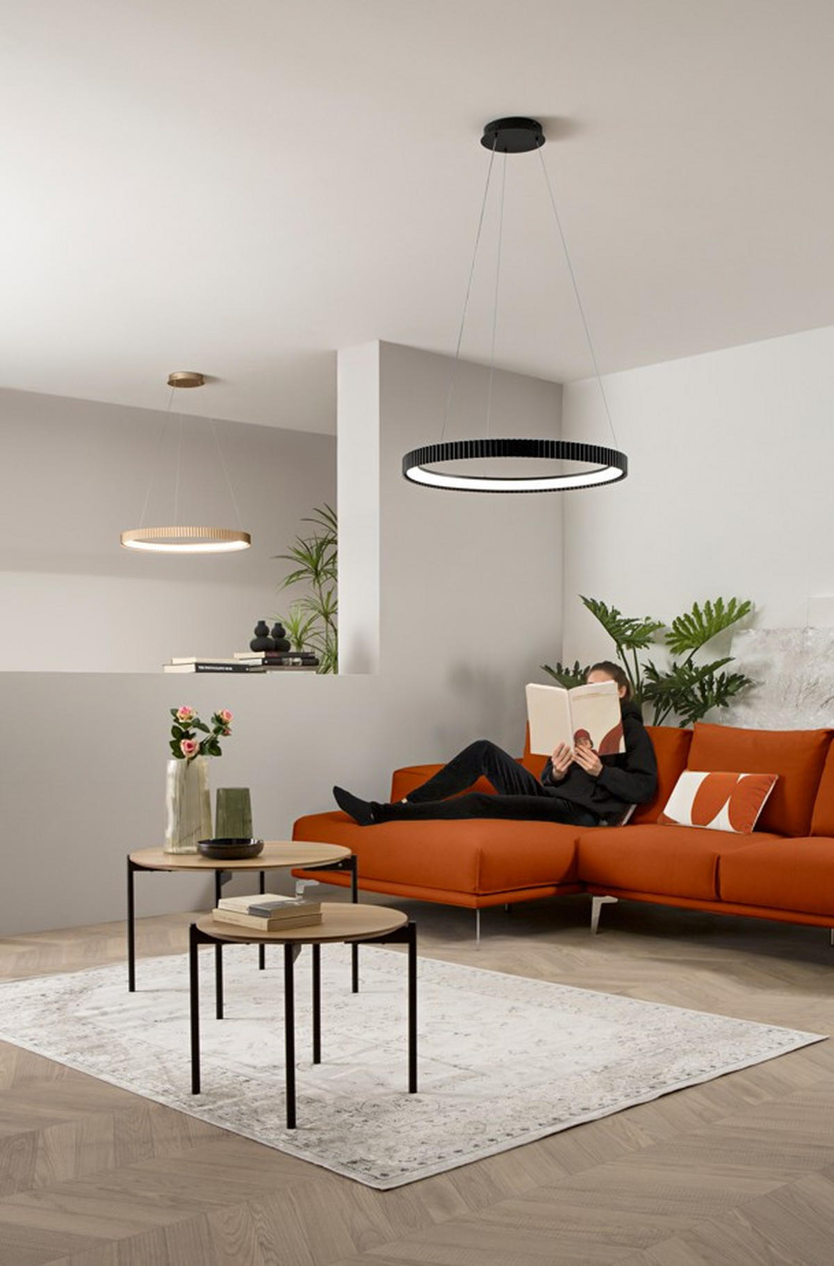 LED-HÄNGELEUCHTE Luce Ambiente e Design 68,5/150 cm   - Schwarz/Weiß, Design, Kunststoff/Metall (68,5/150cm)