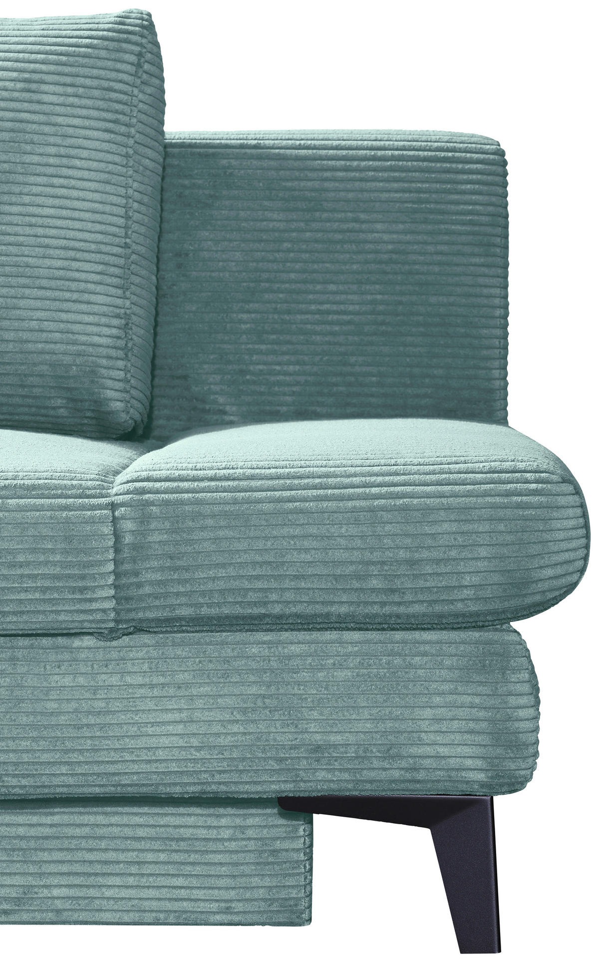 SCHLAFSOFA Cord Türkis  inkl. Bettkasten, Schlaffunktion, Armteilverstellung  - Türkis/Schwarz, Design, Textil/Metall (200/85/90cm) - Novel