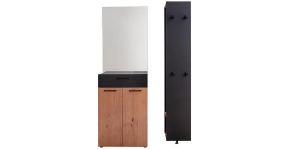 GARDEROBE 3-teilig  in 120/198/29 cm  - Wildeiche/Anthrazit, Design, Holzwerkstoff (120/198/29cm) - Moderano