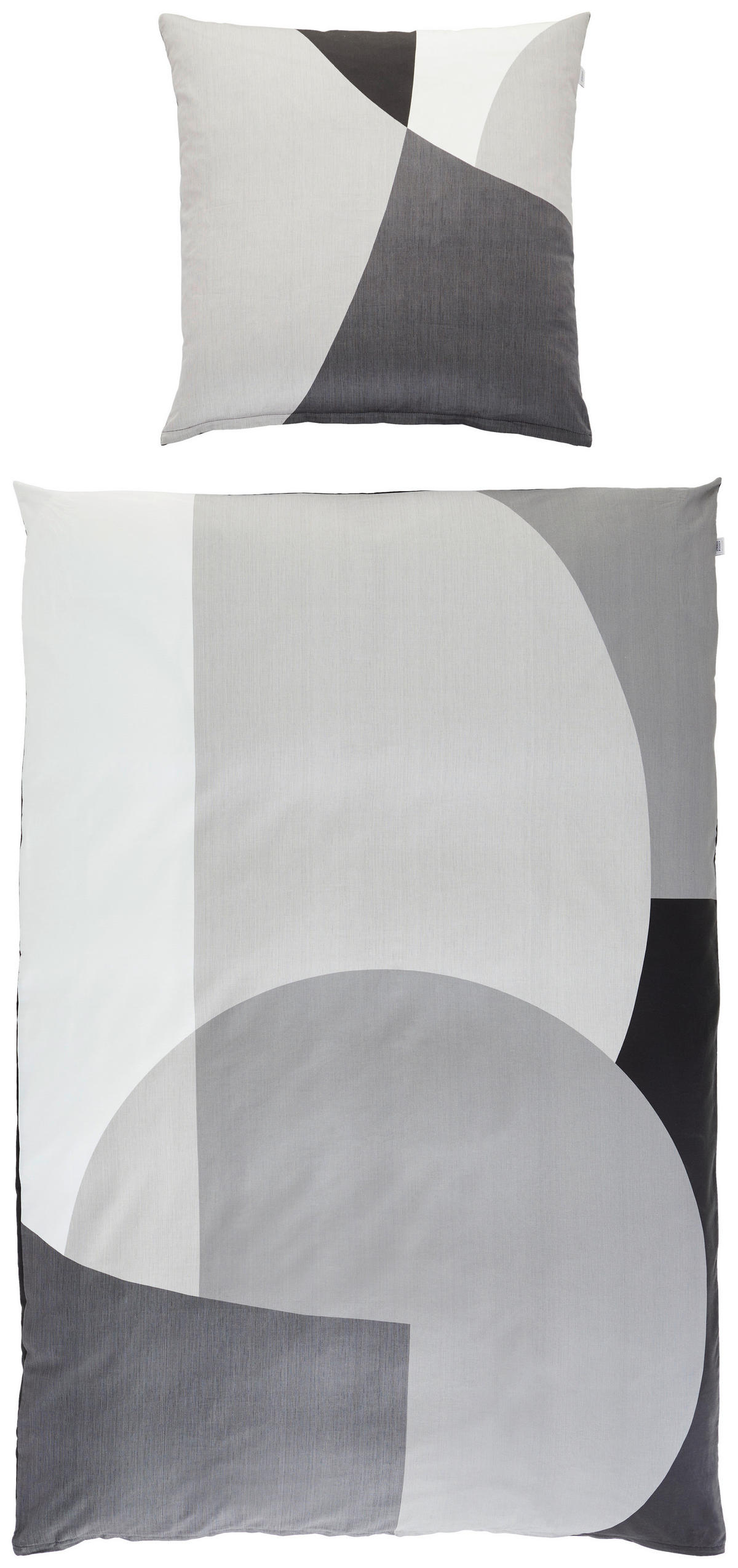 OBOJSTRANNÁ POSTEĽNÁ BIELIZEŇ, satén, antracitová, sivá, čierna, svetlosivá, tmavosivá, 155/220 cm - čierna/sivá, Design, textil (155/220cm) - Schöner Wohnen