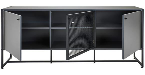 SIDEBOARD 180/75/41 cm  in Anthrazit, Schwarz  - Anthrazit/Schwarz, MODERN, Holzwerkstoff/Metall (180/75/41cm) - Novel