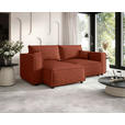 ECKSOFA Terracotta Webstoff Zierkissen, Rückenkissen, Rücken echt  - Terracotta/Schwarz, MODERN, Kunststoff/Textil (153/250cm) - Xora