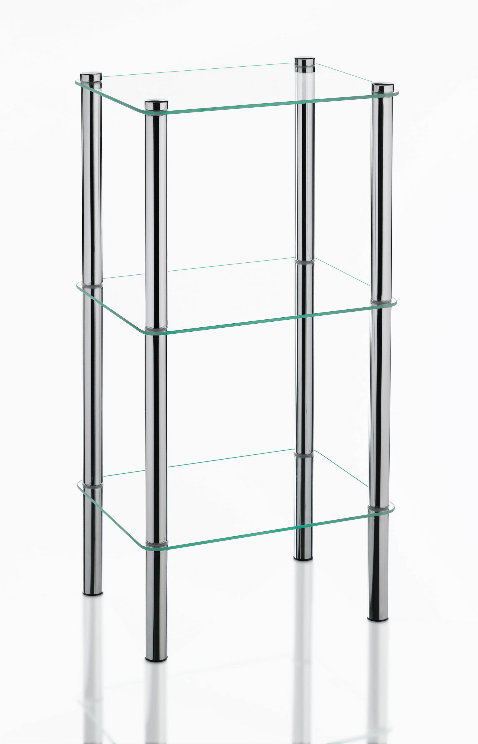 BADEZIMMERREGAL 40/76,5/30 cm  - Silberfarben, Basics, Glas/Metall (40/76,5/30cm) - Kela