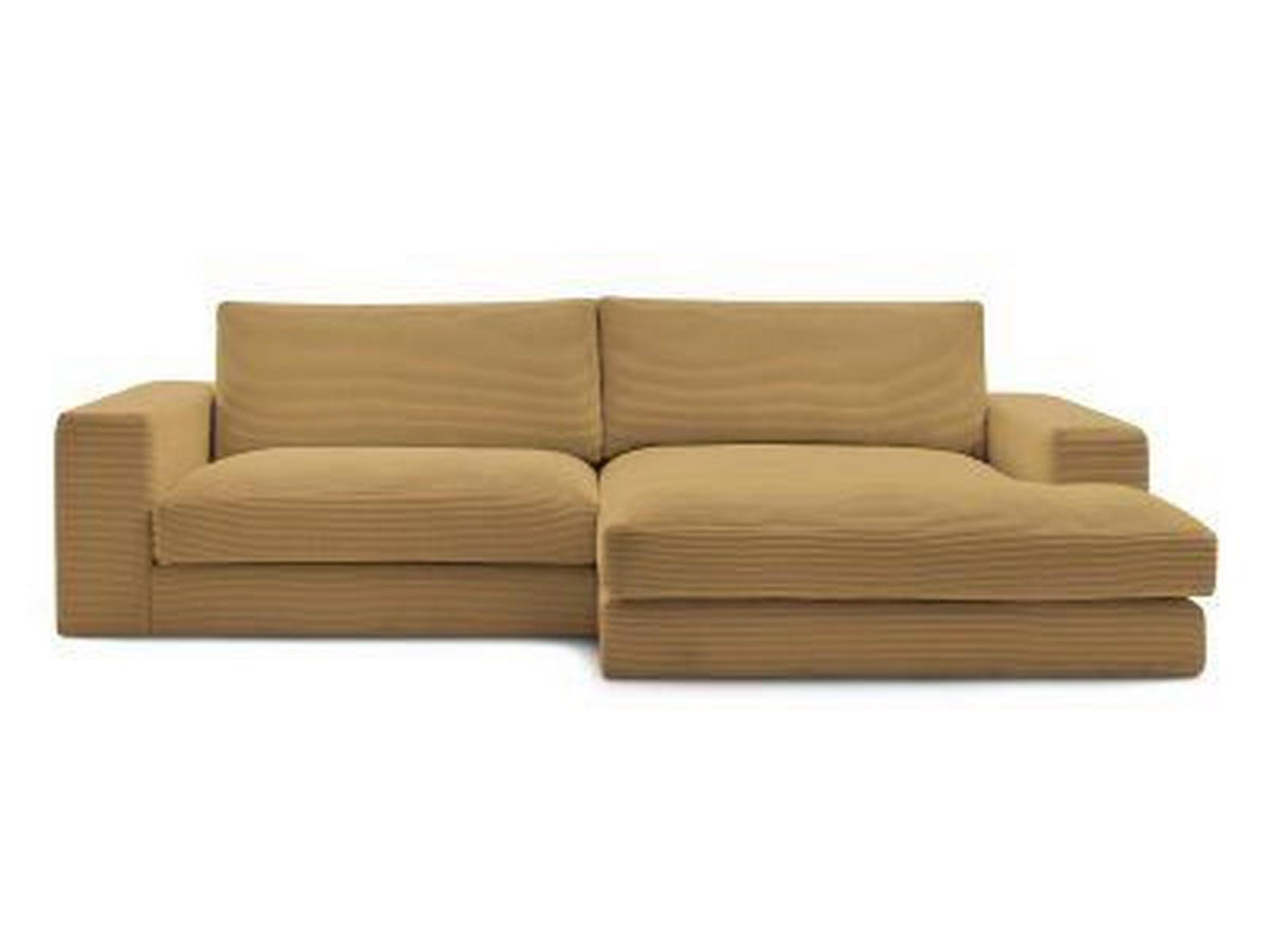 ECKSOFA  LEONARD Gelb Cord  - Gelb/Schwarz, MODERN, Kunststoff/Textil (274/159cm)
