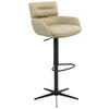 BARHOCKER Echtleder Schwarz, Taupe Eisen Sitzfläche 360° drehbar  - Taupe/Schwarz, Design, Leder/Metall (54/105/53cm) - Dieter Knoll