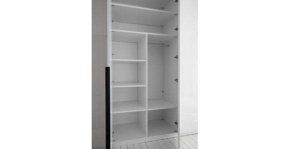 DREHTÜRENSCHRANK 302/225/58 cm,  in Weiß, 6-türig  - Schwarz/Weiß, MODERN, Holzwerkstoff/Metall (302/225/58cm) - Xora