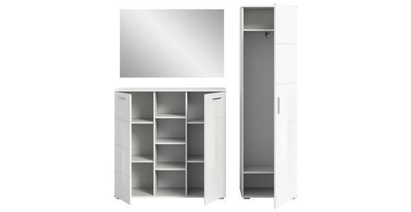 GARDEROBE in 110/191/37 cm - Weiß Hochglanz/Weiß, Design, Glas/Holzwerkstoff (110/191/37cm) - Xora