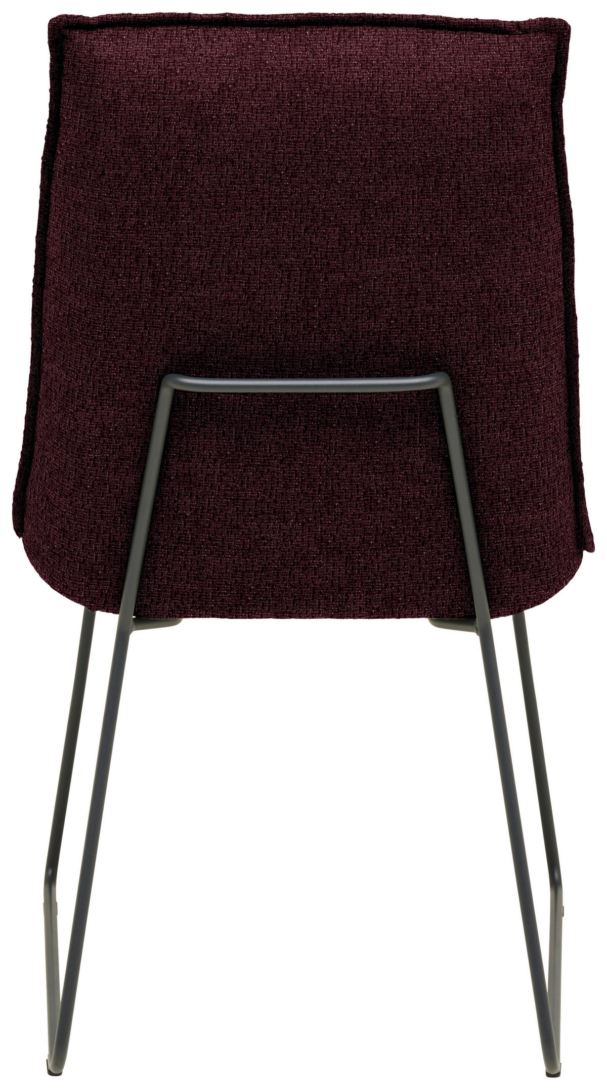 STUHL  Stoff-/Lederauswahl Webstoff  - Bordeaux/Graphitfarben, Design, Textil/Metall (52/85/66cm) - Cassando