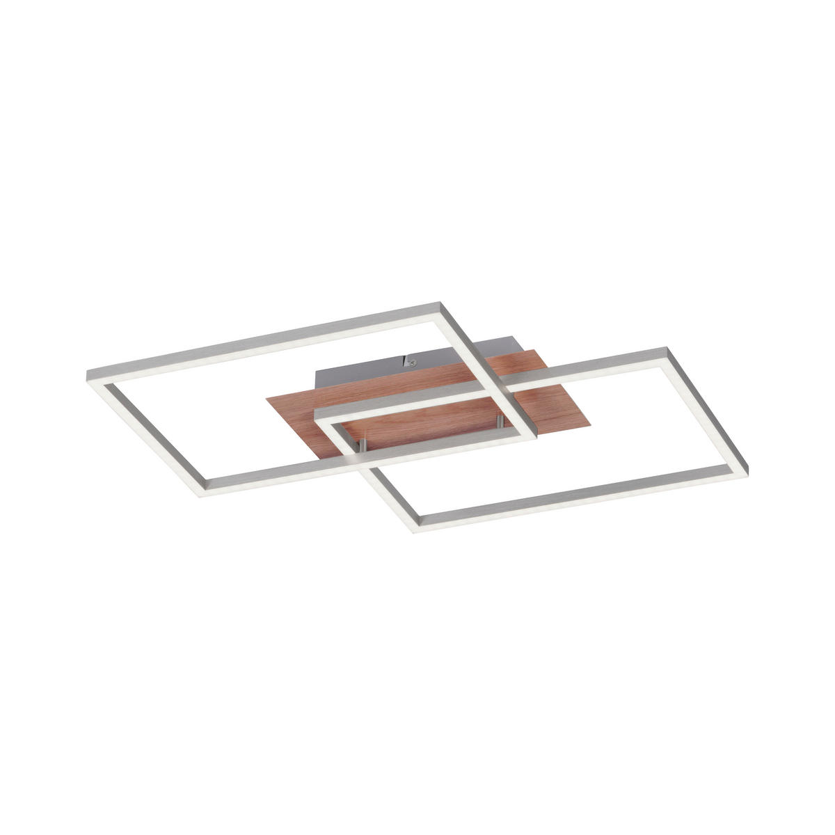 LED-DECKENLEUCHTE Iven 50,4/42/7 cm   - Eichefarben/Nickelfarben, Natur, Kunststoff/Metall (50,4/42/7cm)