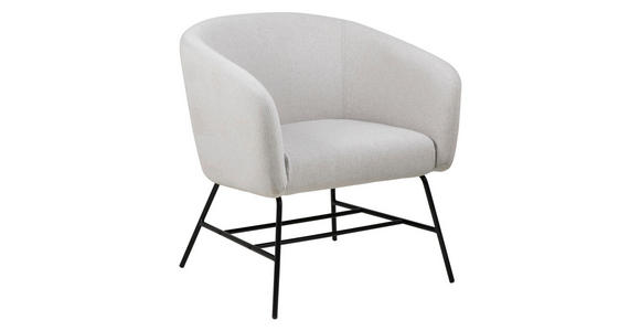 COCKTAILSESSEL - Hellgrau/Schwarz, Design, Textil/Metall (72/76/67cm) - Ambia Home