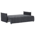 SCHLAFSOFA Plüsch Anthrazit  inkl. Zierkissen, Rückenkissen, Bettkasten, Schlaffunktion, Rücken echt, Liegefläche im Originalstoff  - Anthrazit/Schwarz, KONVENTIONELL, Kunststoff/Textil (200/73/105cm) - Carryhome