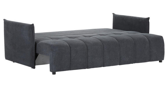 SCHLAFSOFA Plüsch Anthrazit  inkl. Zierkissen, Rückenkissen, Bettkasten, Schlaffunktion, Rücken echt, Liegefläche im Originalstoff  - Anthrazit/Schwarz, KONVENTIONELL, Kunststoff/Textil (200/73/105cm) - Carryhome