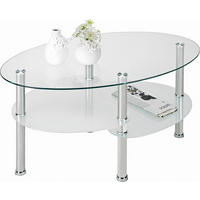 KONFERENČNÍ STOLEK, barvy nerez oceli, kov, sklo, 90/55/45 cm - barvy nerez oceli, Design, kov/sklo (90/55/45cm) - Carryhome