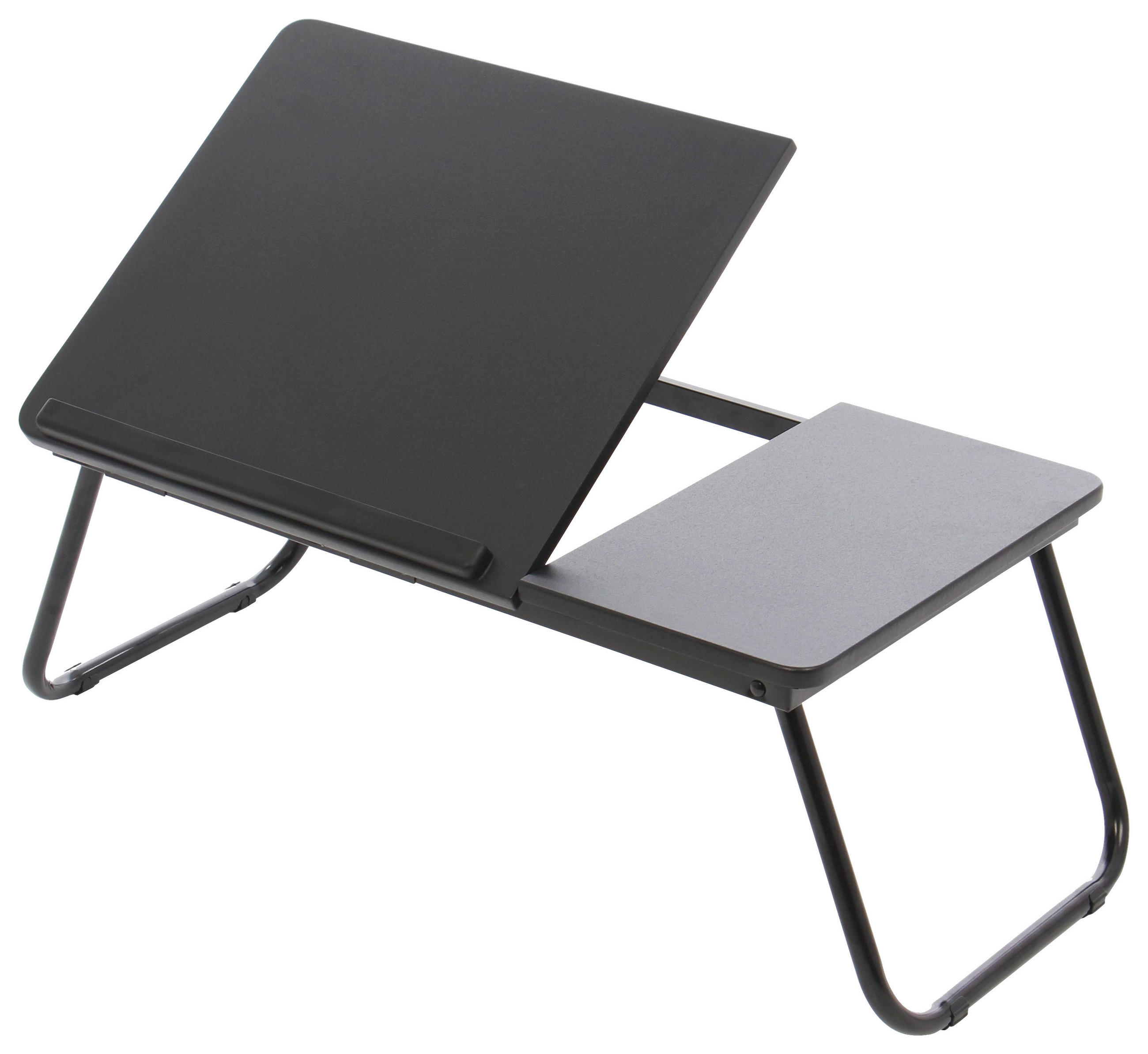 MASĂ PENTRU LAPTOP in lemn, metal 55/23/32 cm  - negru, Basics, lemn/metal (55/23/32cm)