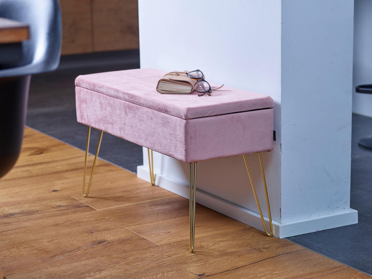 LAVICA S ÚLOŽNÝM PRIESTOROM, textil,  - zlatá, Design, kov/textil (75/42cm) - Echtwerk