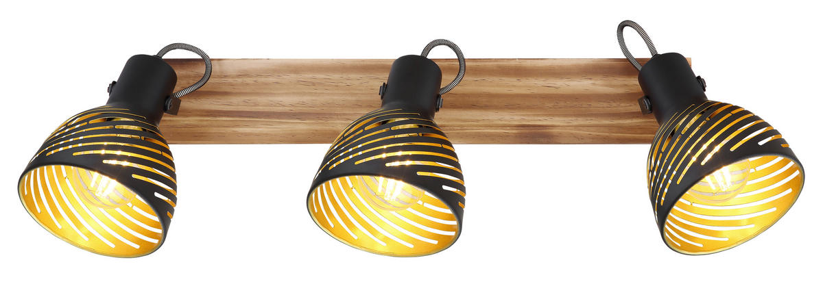 REFLEKTOR  Lenna   54/12,5/25 cm          - zlate barve/črna, Basics, kovina/les (54/12,5/25cm) - Globo