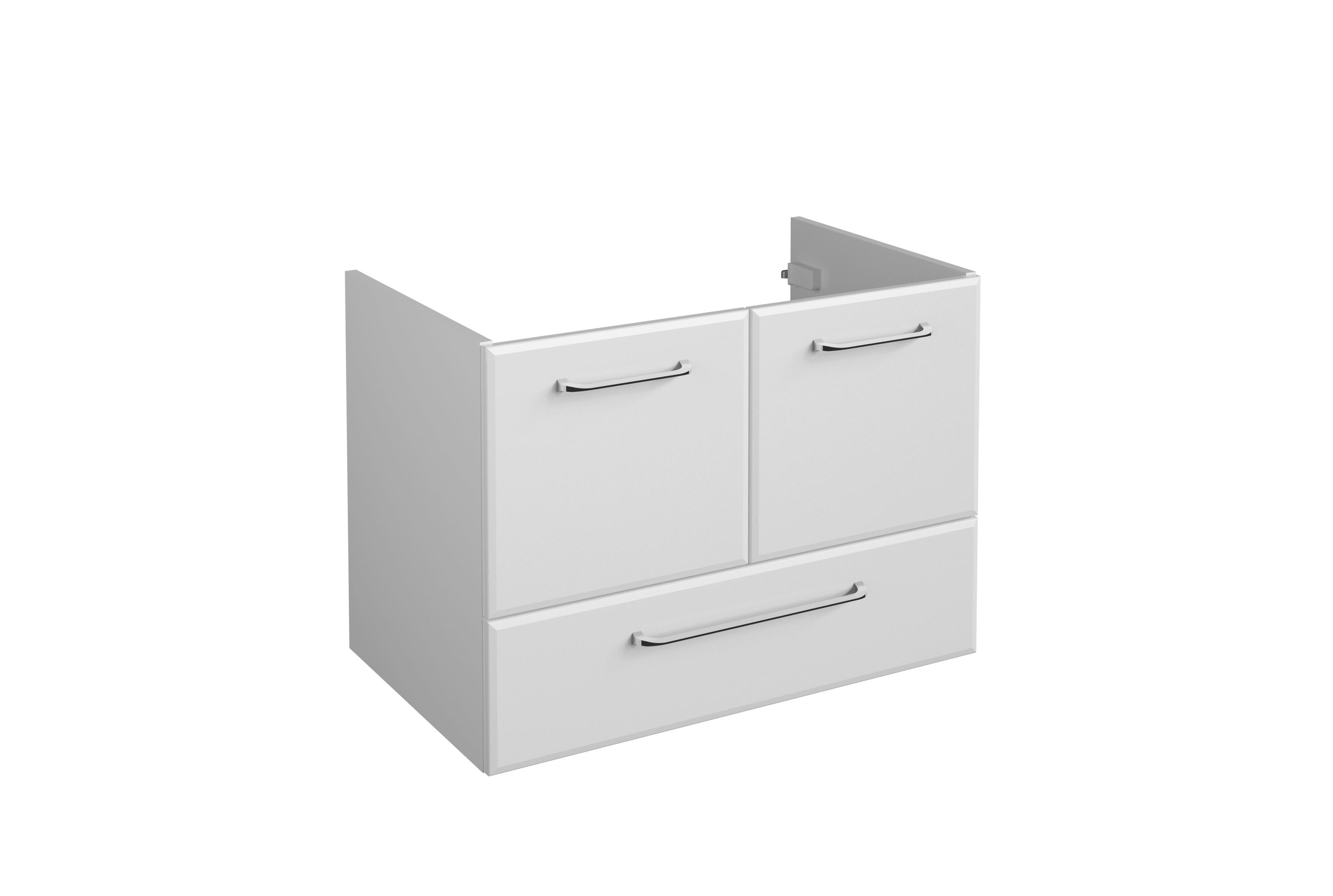 MOSDÓ ALSÓSZEKRÉNY 72/51/44 cm  - króm/magasfényű fehér, Konventionell, faalapú anyag (72/51/44cm) - Xora