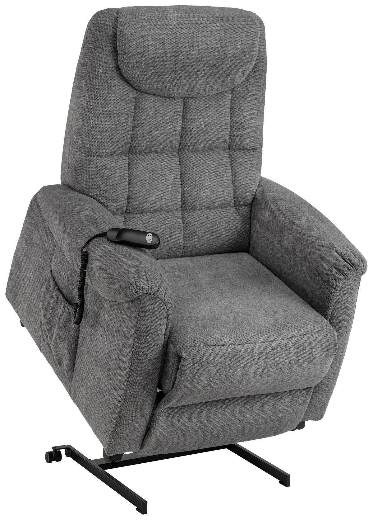 FOTELJA ZA GLEDANJE TELEVIZORA 83/113/92 cm , siva  - siva/crna, Konvencionalno, tekstil/plastika (83/113/92cm) - Xora