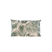OUTDOOR-KISSEN Blätter  - Weiß/Grün, Basics, Kunststoff (50/30cm)
