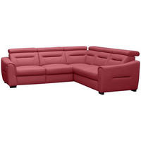ECKSOFA Lederlook Echtleder Rot  - Wengefarben/Rot, Design, Leder/Holz (260/260cm) - Celina Home