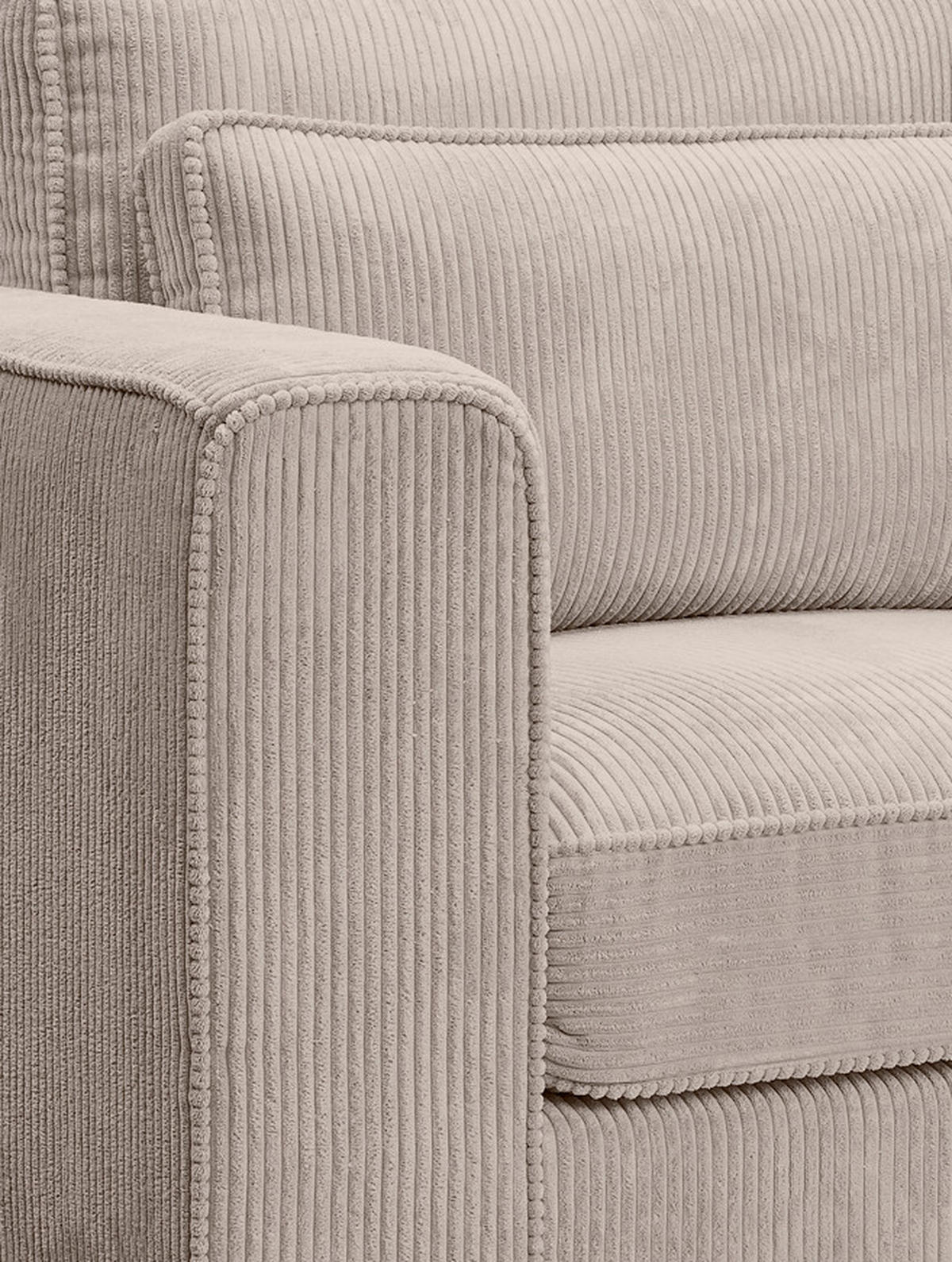 2,5-SITZER ALMERA Cord Beigebraun  - Beigebraun/Schwarz, Basics, Holz/Textil (200/92/112cm) - MID.YOU