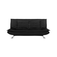 SCHLAFSOFA Lederlook Schwarz  - Chromfarben/Schwarz, Design, Textil/Metall (196/91/98cm) - MID.YOU